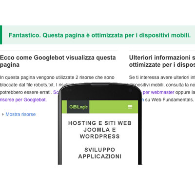 Risultato del test Mobile-friendly per gibilogic.com