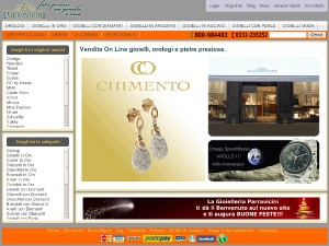 La home page del nuovo sito di Gioielleri Parravicini